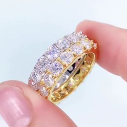Unisex Moissanite Ring Jewellery 925 Sterling Silver Pass Test 4MM D Colour Moissanite Diamond Ring for Men Women Nice Gift