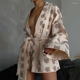 Women's Tracksuits Ladies Japanese Casual Shorts Suit Home Spring Trumpet Sleeve Lace Cardigan With Same Wide-leg
