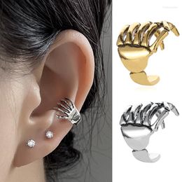Backs Earrings Fashion Punk Skeleton Hand Backbone Ear Bone Clip Creative Men's Female Claw Styling Jewellery Accessories