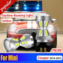 New 2Pcs Car Super Bright Canbus Error Free Day Signal Lamp PW24W Headlight DRL Daytime Running Light Bulb For Mini Cooper 2014 2015