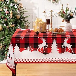 Table Cloth Christmas Reindeer And Snowflake Decoration Oblong TableCloth Wedding Decor Coffee Dining Waterproof