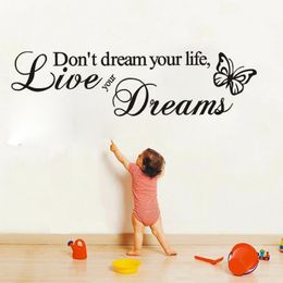 Don't Dream Your Life Art Vinyl Quote Wall Stickers Wall Decals Home Decor Live Your Dreams