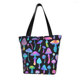 Shopping Bags Funny Magic Mushrooms Tote Recycling Groceries Canvas Shoulder Shopper Bag