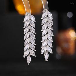 Dangle Earrings Europe And America Selling Fashion Jewelry Luxury Crystal Long Wheat Elegant Women's Wedding Party Accessories