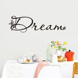 English Art Font Dream Wall Sticker Living Room Bedroom Home Decoration Showcase Decals Self-adhesive Creative Pattern Wallpaper