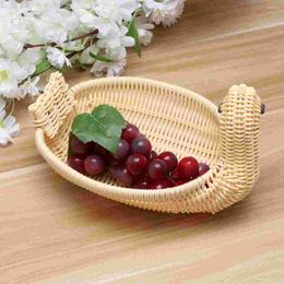 Bowls Rattan Woven Duck Fruit Basket Storage Creative Household Snack Tray Medium