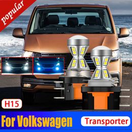 New 2Pcs Super Bright Day Lamp Canbus H15 Front DRL Daytime Running Light Bulb Auto Accessories For Volkswagen Transporter 2003-2015