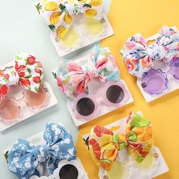 Hair Accessories Girls Summer-Beach Po Props Bows & Sunglasses 2PCS Child Posing Eyewear