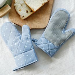 Oven Mitts 1 Pair Microwave Glove BBQ Oven Baking Pot Mitts Cooking Heat Resistant Kitchen Mittens 230613