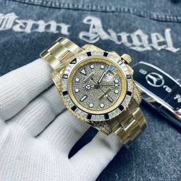 Luxury Ceramic rotating bezel R Luminous O wrist watches L 40mm*13mm E 904L X Diamond Automatic Waterproof High quality iced Movement gift 3p