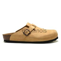 Slippers Slippers Factory Designer stocks Burken Shoes Slippers Burken Baotou Sandals Wear Burken Boston Leather Cork Half Slippers size 35-45 J0615