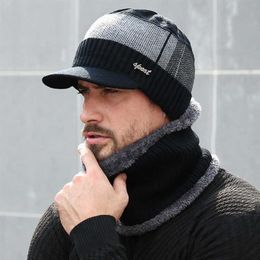 Beanie 2022 Winter Hats For Men Skullies Beanie Cap Women Wool Scarf Set Balaclava Mask Gorras Bonnet Knitted Y22091510829291a