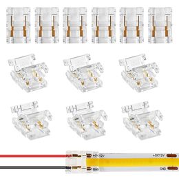 2pin 5mm 8mm 10mm COB LED Strip to Strip LED Connectors Strip to Wire Connexion Solderless Extension for 5mm 8mm 10mm COB LED Strip Lights