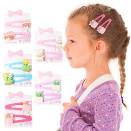 2Pcs/Set Girl Hair Clip Children's Summer New Flower Design Barrettes High Quality Cute Lively Alloy Not Hurt Hair Accessories