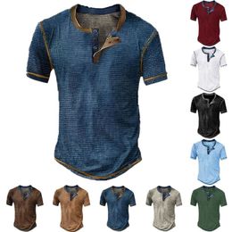 Men's Casual Shirts Men Punk Short Sleeve Shirt Vintage Button V-neck Oversized Poker Pattern Print Tops Tee Stylish Fitness Gym Male