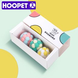 HOOPET Pet Toy Cat Training Palying Toy Ball Stuffed Toys Round Ball With Bells for Cat Dog