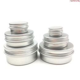 50pcs/lot 5g 10g 15g 20g 30g 40g 50g 60g Aluminium Cream Jar Pot Nail Art Makeup Lip Gloss Empty Cosmetic Metal Tin Containershigh quant Wncl