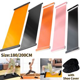 Yoga Mats 140/180/200cm Yoga Sliding Mat Sports Fitness Glide Plate Skating Training Mat for Ice Hockey Roller Skating Leg Core Exercise 230613