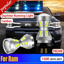 New 2x Car Super Bright Canbus Error Free Day Signal Lamp PW24W Headlight DRL Daytime Running Light Bulb For Ram 1500 2019 2020 2021