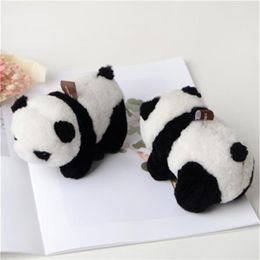 Cute Real Genuine Sheep Fur Panda Bear Pompom Ball Bag Charm Key Chain Keyring Accessories Phone Purse Handbag5592783238E