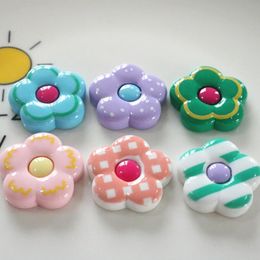 Decorative Objects Figurines Flower Blossom Resin Decoration Crafts Kawaii Flatback Cabochon Scrapbook DIY Accessories Buttons Wholesale 230614