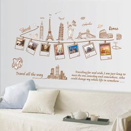 Creative Large Size Wall Decal Creative Combination World Travel Wall Stickers for Home Decoration Art Mural Wallpaper