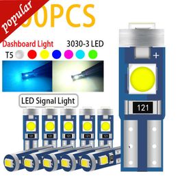 New Wholesale 500Pcs T5 Car Led Bulbs 3030 3smd W3W W1.2W Led Canbus Interior Lights Dashboard Warming Indicator Instrument Lamp 12V