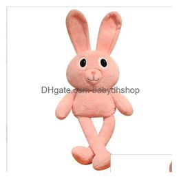 Stuffed Plush Animals Pink Extend Ear Leg Rabbit Cute Big Eye Rabbits Size 80100Cm Kids Girl Birthday Gift Pillow Toy Soft Home Dr Dhktx