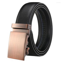 Belts LannyQveen Genuine Leather Belt Men's Automatic Buckle Cowhide Ratchet For Men High Quality Design