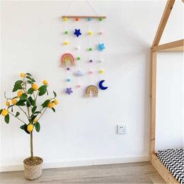 Garden Decorations Nordic Style Handmade Clouds Stars Moon Wall Hanging Kids Room Wall Decor Girls Bedroom Photo Hanging Ornament