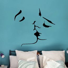 Kiss Wall Stickers For Bedroom Home Decoration Romantic Lover Vinyl Wall Decals Decor Living Room Sofa Background Wall Y559