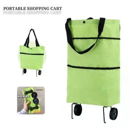 Storage Baskets Small Pull Cart Portable Shopping Food Organiser Trolley Bag On Wheels Bags Folding Buy Vegetables Tug Package 230613