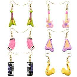 Charm Creative Earring For Women Resin Musical Instrument Drop Earrings Children Handmade Jewellery Diy Gifts Delivery Smtir