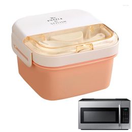 Dinnerware Sets Bento Lunch Box 2 Layers Adult With Salad Dressing Container Large Capacity Lunchbox