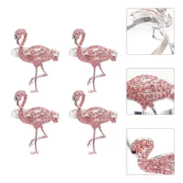 Dinnerware Sets Flamingo Napkin Buckle Wedding Ring Serviette Clasp Shaped Buckles Hawaii Party Napkins Holder