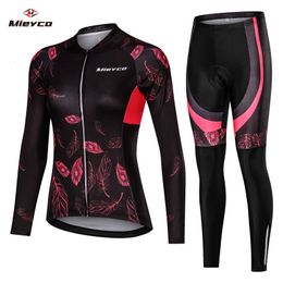 Cycling Jersey Set Mtb Bicycle Clothes Female Ciclismo Long Sleeves Road Bike Clothing Riding Shirt Team Mountain bike 230614