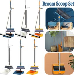 Brooms Dustpans Sweeper Folding Dustpan Set Practical Cleaning Scraper Broom Home Pet Hair Grabber Sweeping Combination Tools 230613