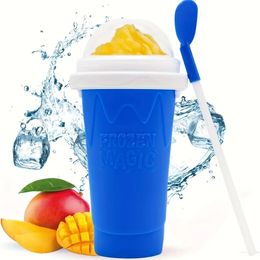 1pc Slushie Maker Cup, Slushy Maker Quick Frozen Magic Smoothies Cup, Portable Squeeze Cup Slushy Maker, Cooling Cup Milk Shake Ice Cream Maker For Family DIY Homemade