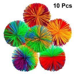 Balloon 10pcs 60mm Colorful Stringy Ball Silicone Bouncing Fluffy Jugging Ball Novetly Squeeze Ball Hand Wrist Stress Relief Ball Toys 230613