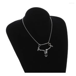 Pendant Necklaces Silver Colour Skeleton Necklace For Women Egirls Y2k Cool Neck Jewellery Clavicle Chain Korean Fashion Party Gift