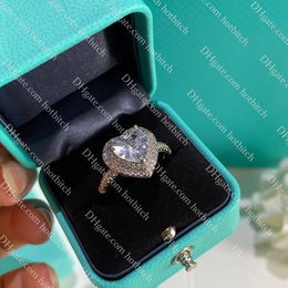 designer love ring luxury women diamond ring 925 sterling silver Jewellery exquisite sparkling wedding rings christmas gift