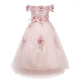 Girl Dresses Off Shoulder Flower Baby Girls Dress Baptism For 1st Year Birthday Lace Party Wedding Christening Infant Clothing