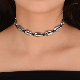 Choker Bohemian Shell Necklace For Women Hand Chain Alloy Collar Summer Body Jewellery Accessories