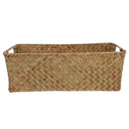 Dinnerware Sets Kitchen Storage Box Sundries Organizing Basket Household Containers For Fruit Shop Display Makeup Wicker Mat Grass Bread