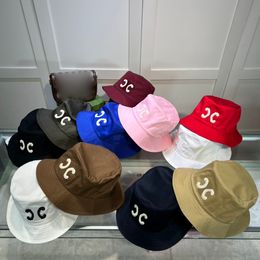Candy Color Summer Outdoor Sports Designer bucket hat Couple Vacation Travel Date Sunscreen Breathable 3D Letter Embroidery 11 Colors casquette