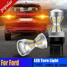 New 2PCS 7440 7441 WY21W CANBUS No Error Anti Hyper Flash LED Rear Turn Signal Lights Blinker Bulb Amber Yellow Lamp For Ford Escape
