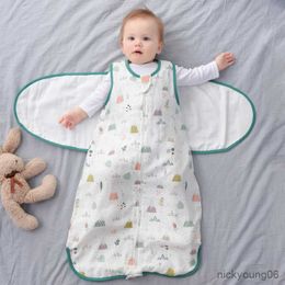 Sleeping Bags Newborn Baby Blanket Swaddle Toddler Cotton Cute Winter Bamboo Sleep Little Wrap R230614