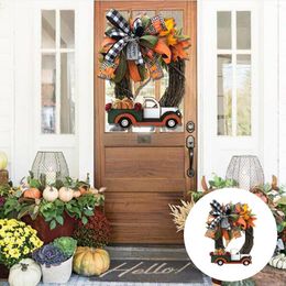 Decorative Flowers For Fall Artificial Flower Wreath Mother's Day Floral Rattan Front Door With Large Bow Wall Porch Window Light