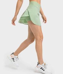 Outdoor Yoga Shorts Sports Casual Cool Fake Two Piece Tennis Skirt With Built-in Pockets Crisp Shaped Pant