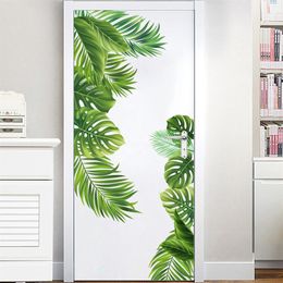 Green Leaves Wall Decals Tree Leaf Plants Wall Stickers Bedroom Living Room TV Wall Door Decoration